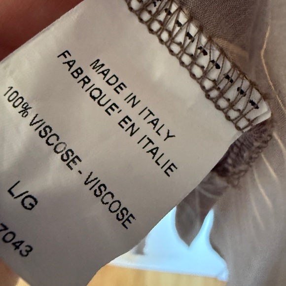 Made in Italy Via Bovio Geometric Blouse Viscose Oversized Shirt Neutral Taupe - Picture 5 of 8